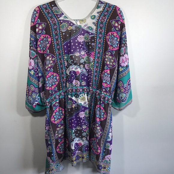 Boho Paisley Print Kimono Top NEW Small - Picture 4 of 8